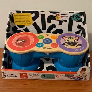 Baby Einstein Upbeat Tunes Magic Touch Wooden Drum Musical Toy for Ages 6 Months